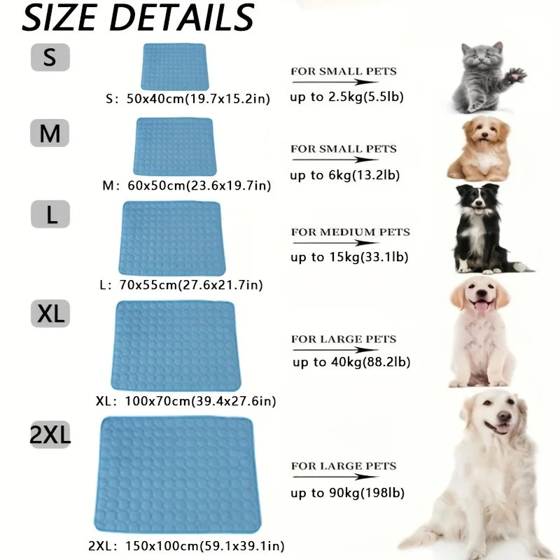 Dog Cooling Mat – Summer Pet Ice Bed for Dogs & Cats