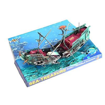 Aquarium Air-Powered Shipwreck Ornament – 24cm