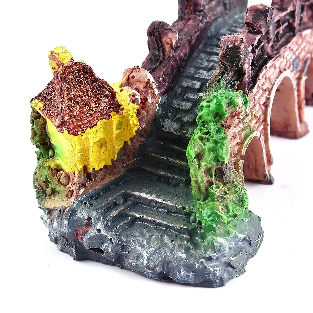Resin Aquarium Bridge Decoration – Realistic Arch Design