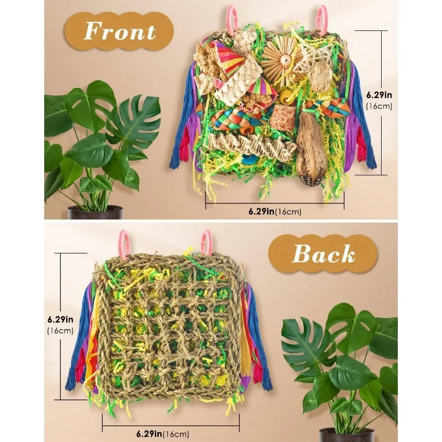 Natural Cotton Rope and Wood Bird Toy