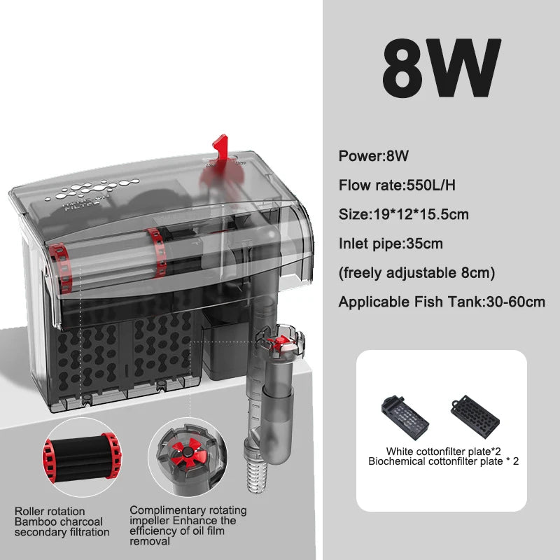 3-in-1 Hang-On Aquarium Filter