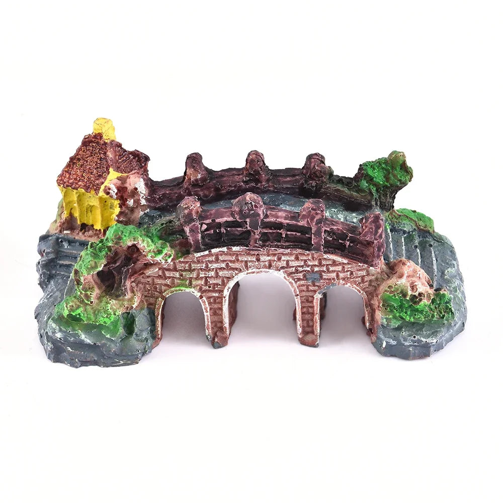 Resin Aquarium Bridge Decoration – Realistic Arch Design