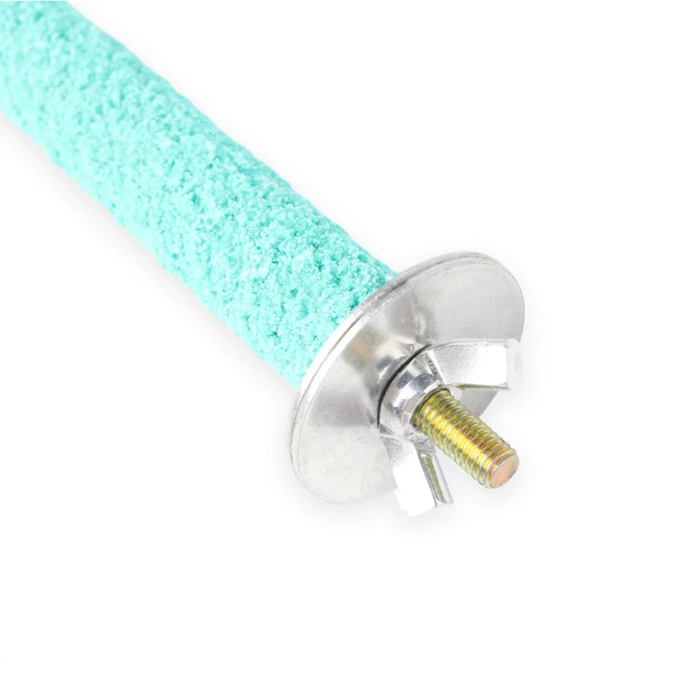 Wooden Bird Perch with Colored Quartz Sand