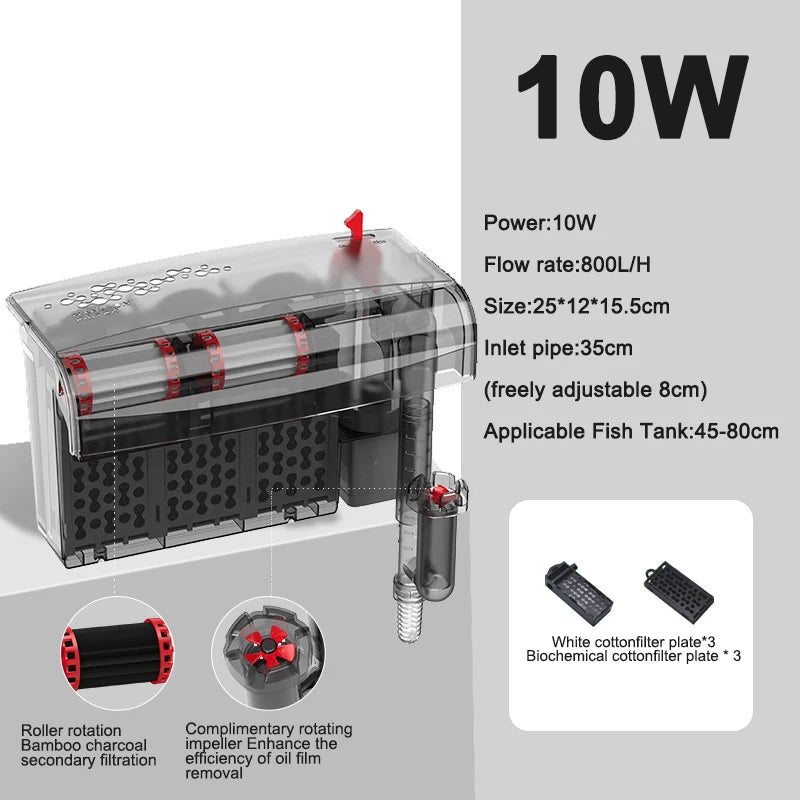 3-in-1 Hang-On Aquarium Filter