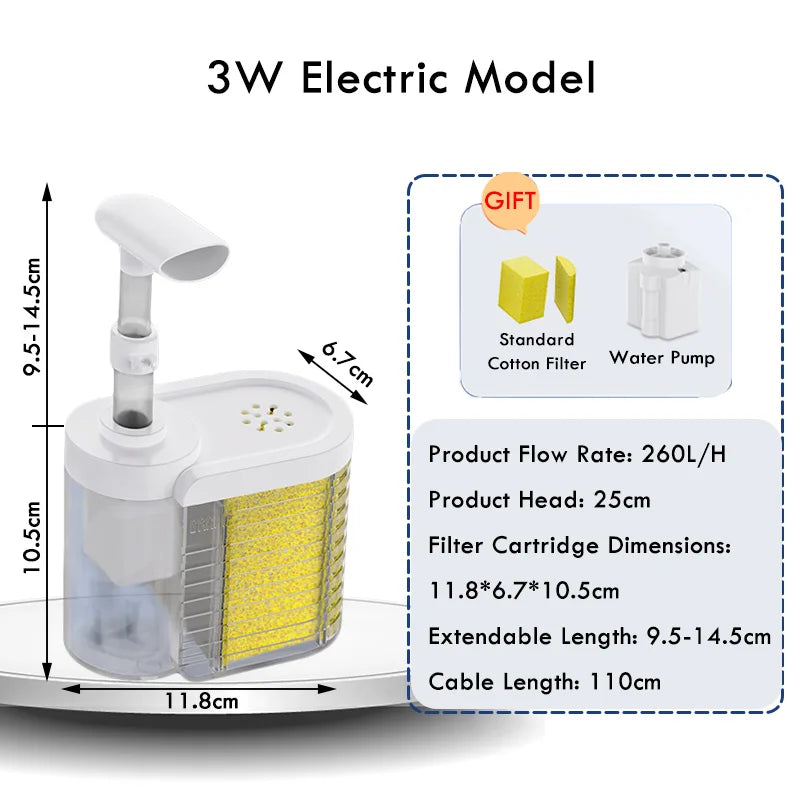 3-in-1 Hang-On Aquarium Filter