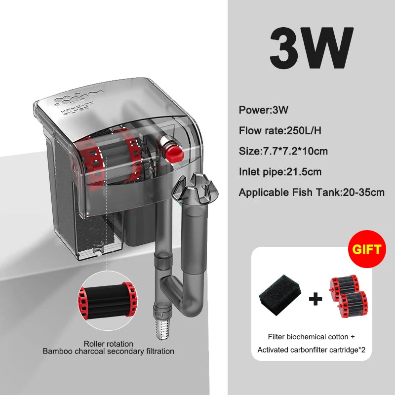 3-in-1 Hang-On Aquarium Filter