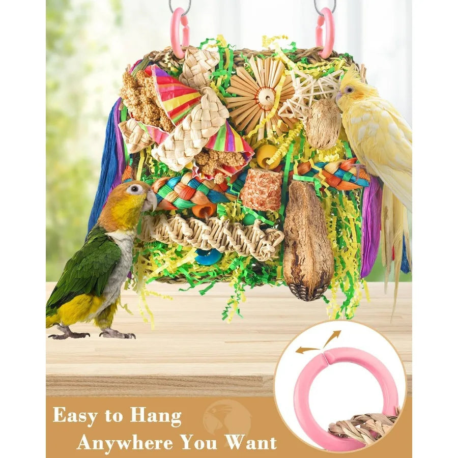 Natural Cotton Rope and Wood Bird Toy