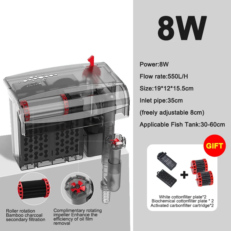 3-in-1 Hang-On Aquarium Filter
