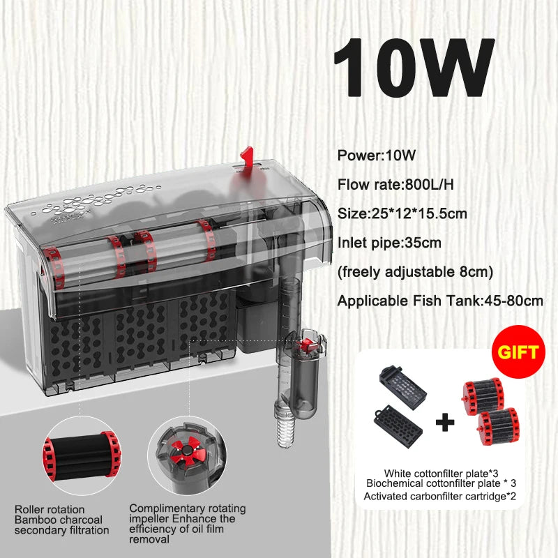 3-in-1 Hang-On Aquarium Filter