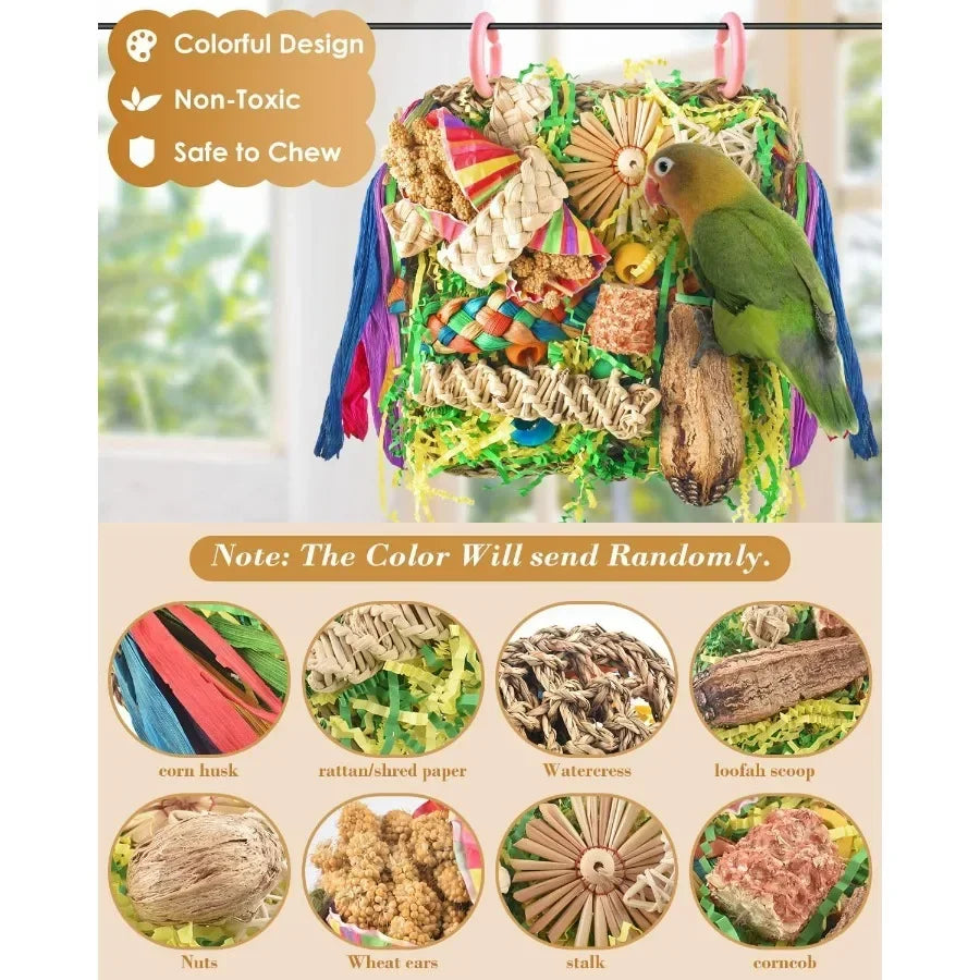 Natural Cotton Rope and Wood Bird Toy