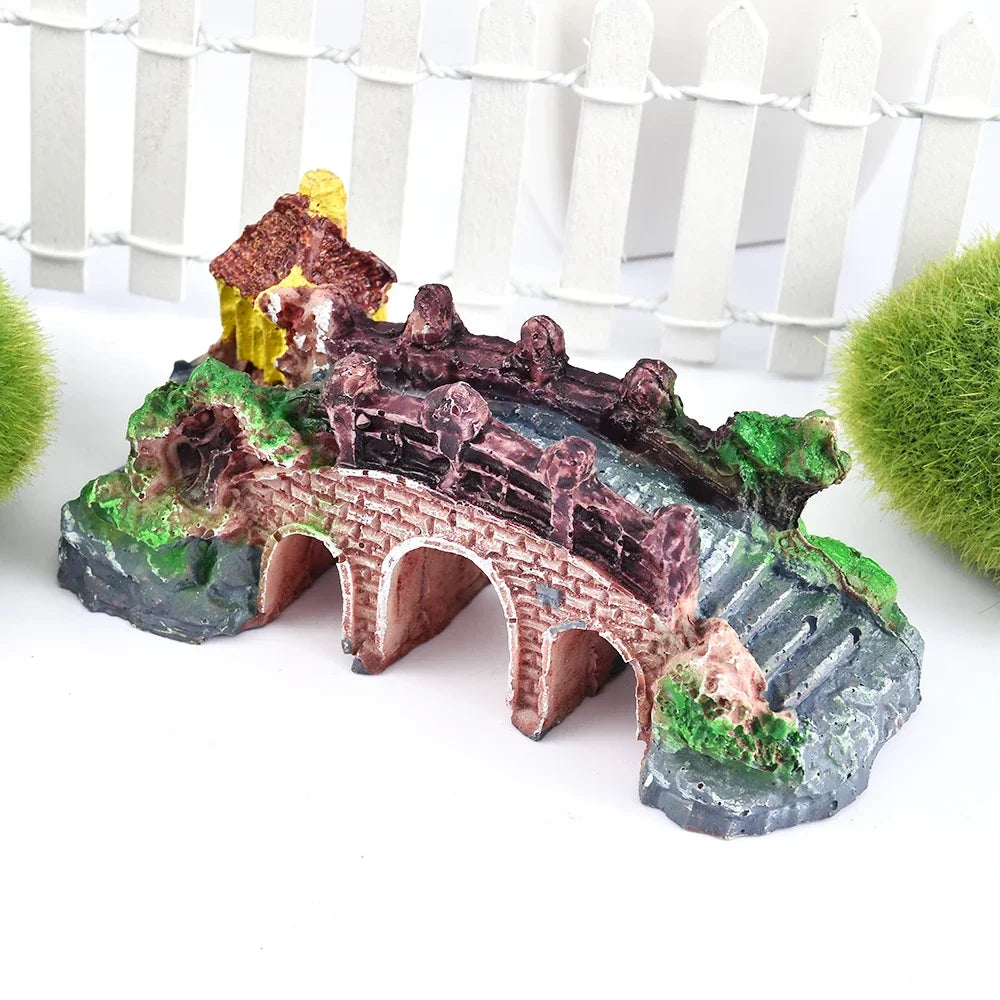 Resin Aquarium Bridge Decoration – Realistic Arch Design