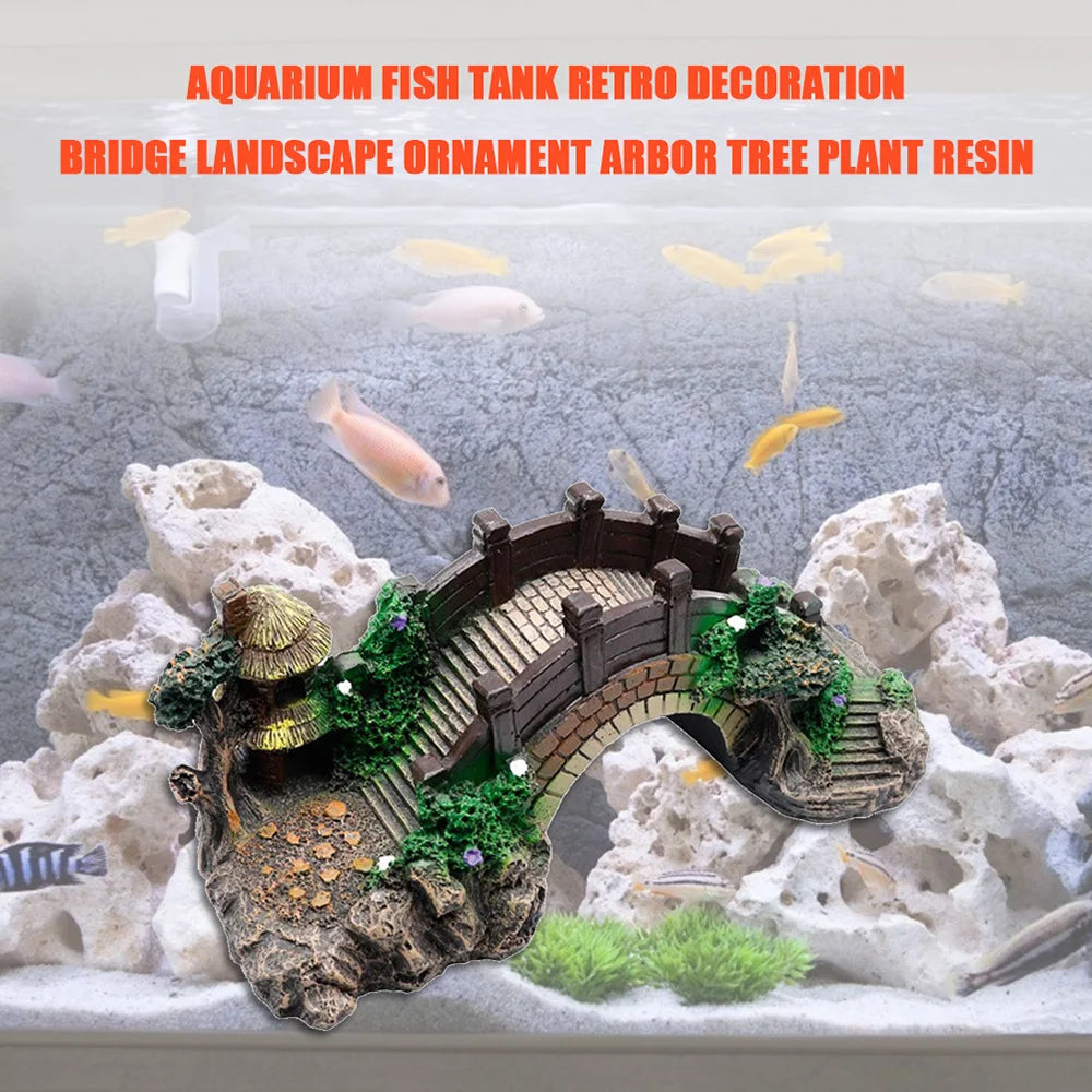 Resin Aquarium Bridge Decoration – Natural Look & Safe Design