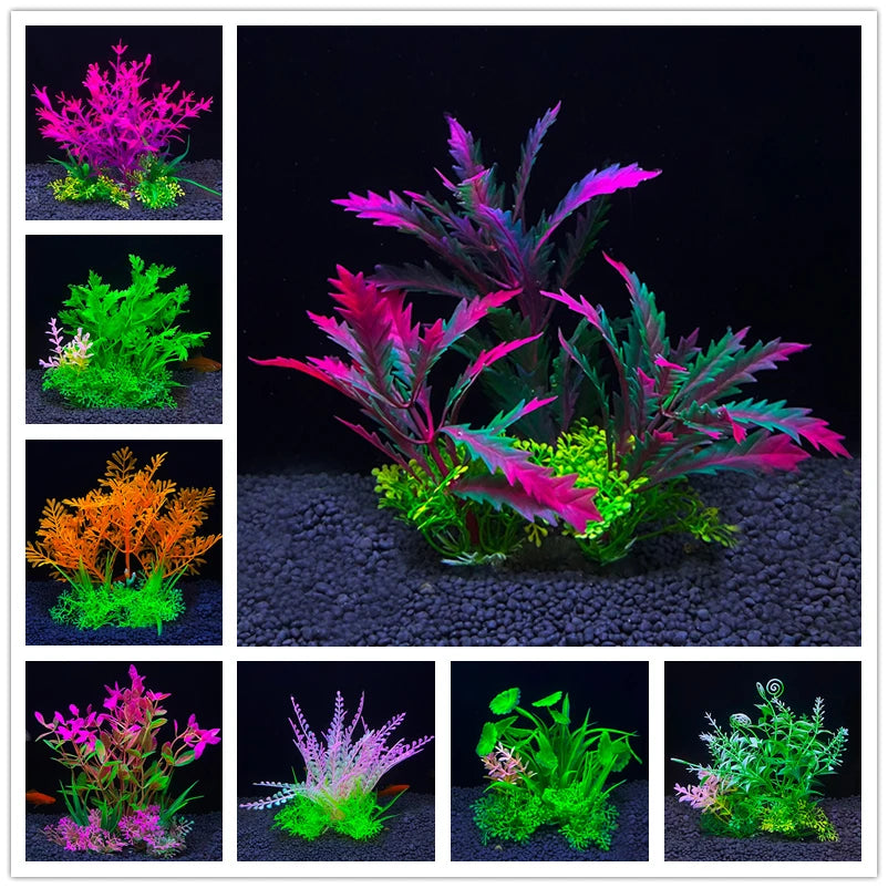 Artificial Aquarium Plant – 14cm Colorful Fish Tank Decoration